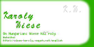 karoly wiese business card